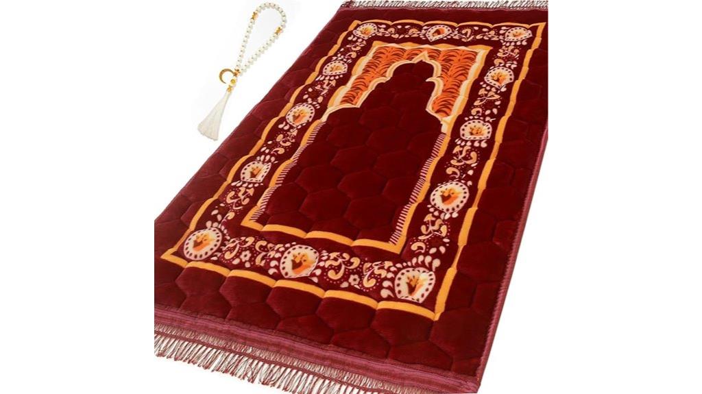 muslim prayer rug with beads