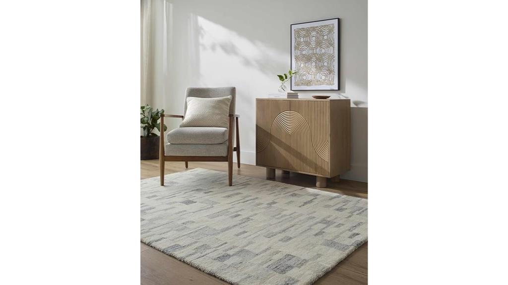 natural wool hand tufted rug