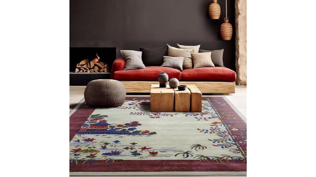nature themed floral rug
