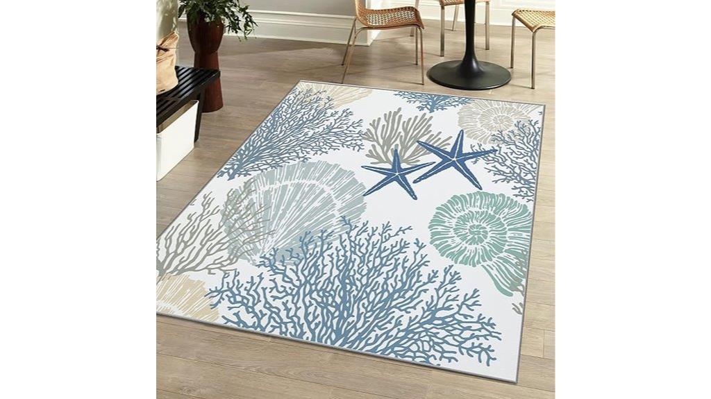 nautical beach non slip rugs