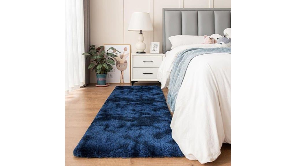 navy blue plush runner