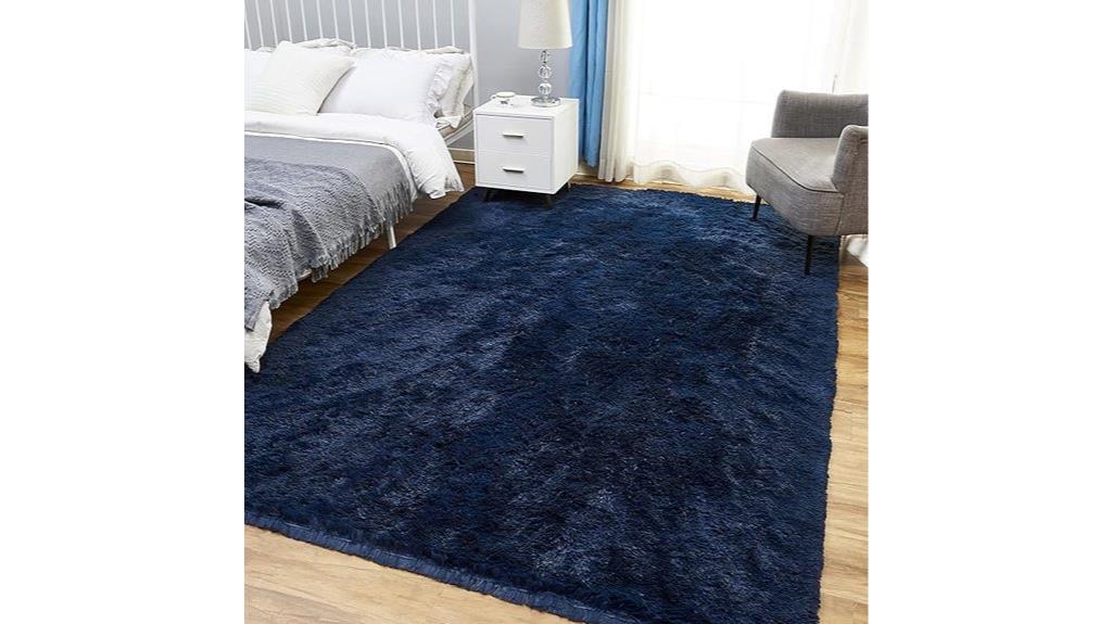 navy blue shag rug