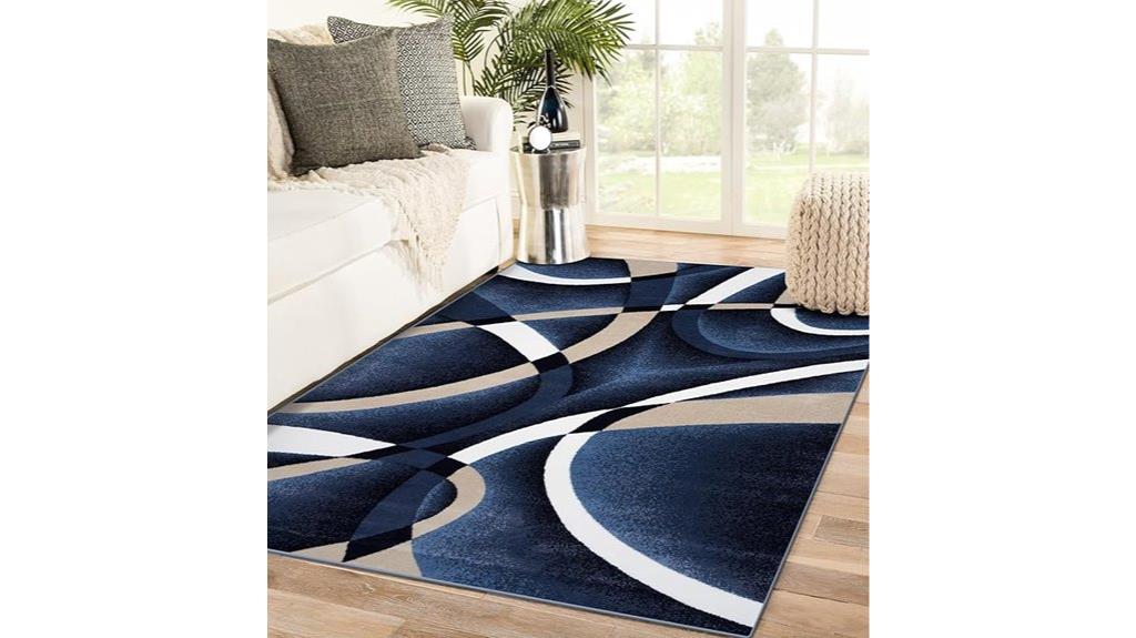 navy geometric area rugs