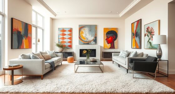 neutral rugs for art