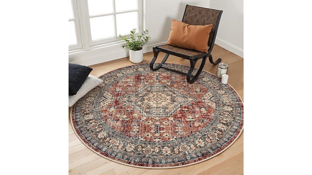 non slip round living rug