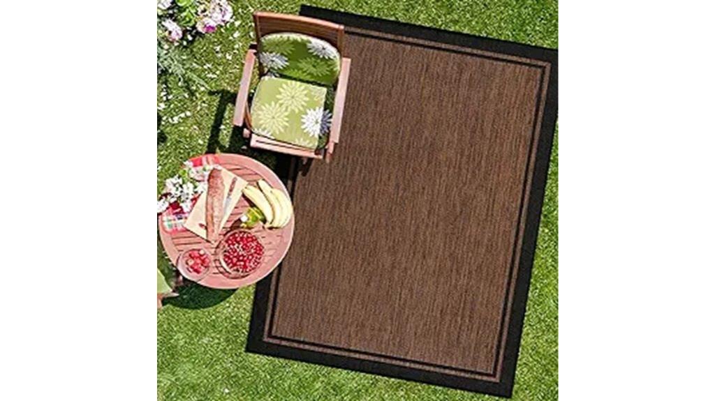 nut brown bordered rug