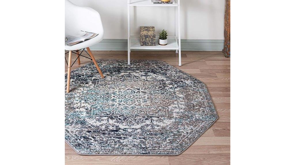 octagon grey rug