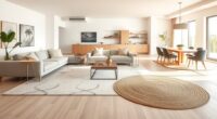 open plan living rug options