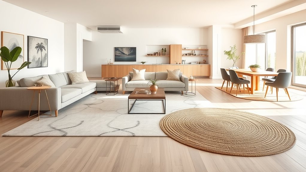 open plan living rug options