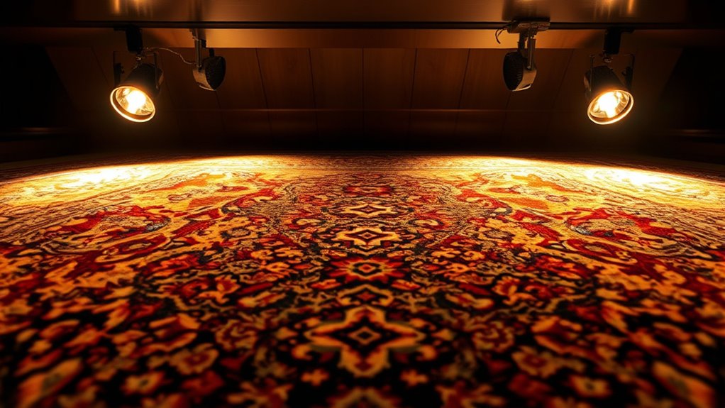 optimal rug lighting placement