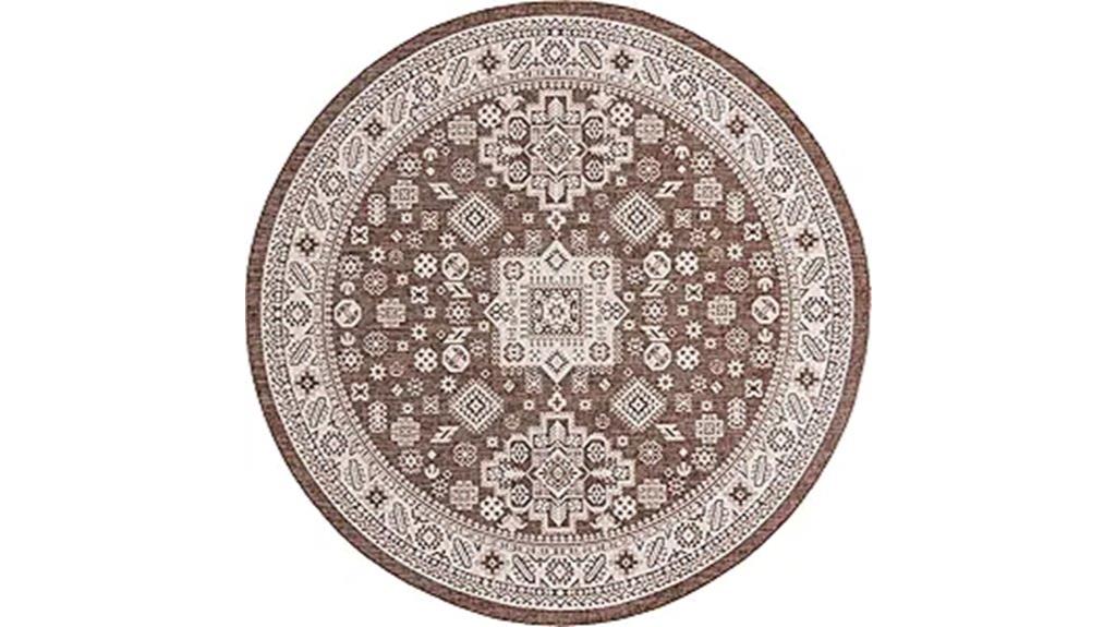 outdoor aztec round rug