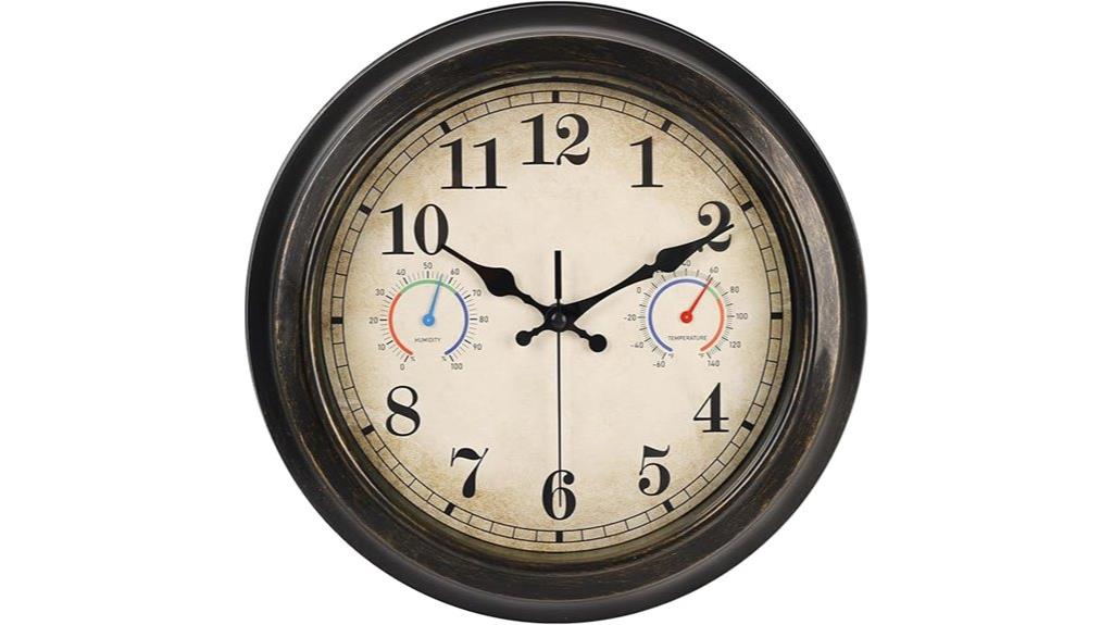 outdoor clock with thermometer