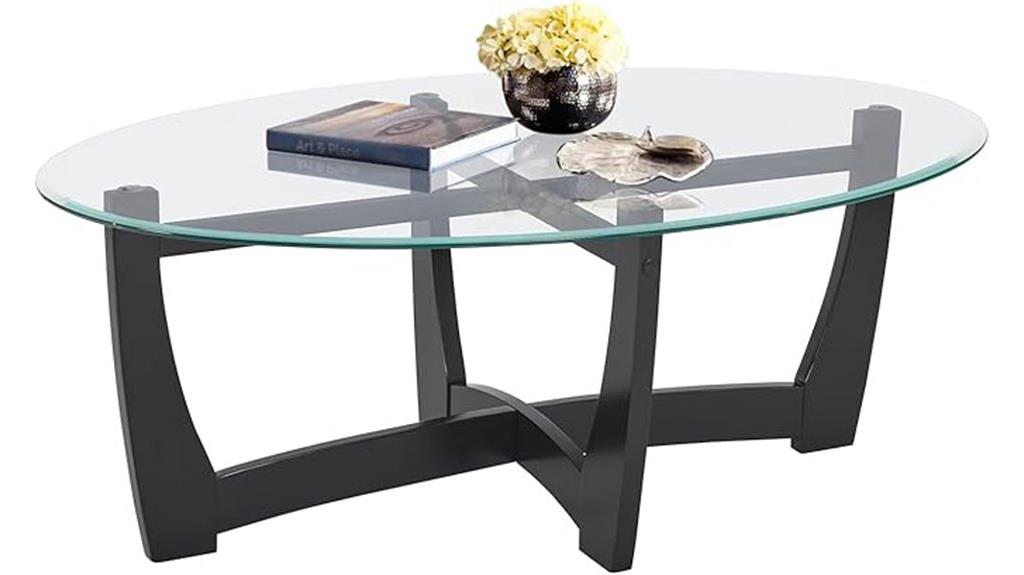 oval glass coffee table