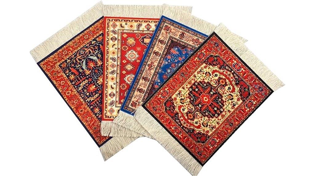 persian fabric coaster set
