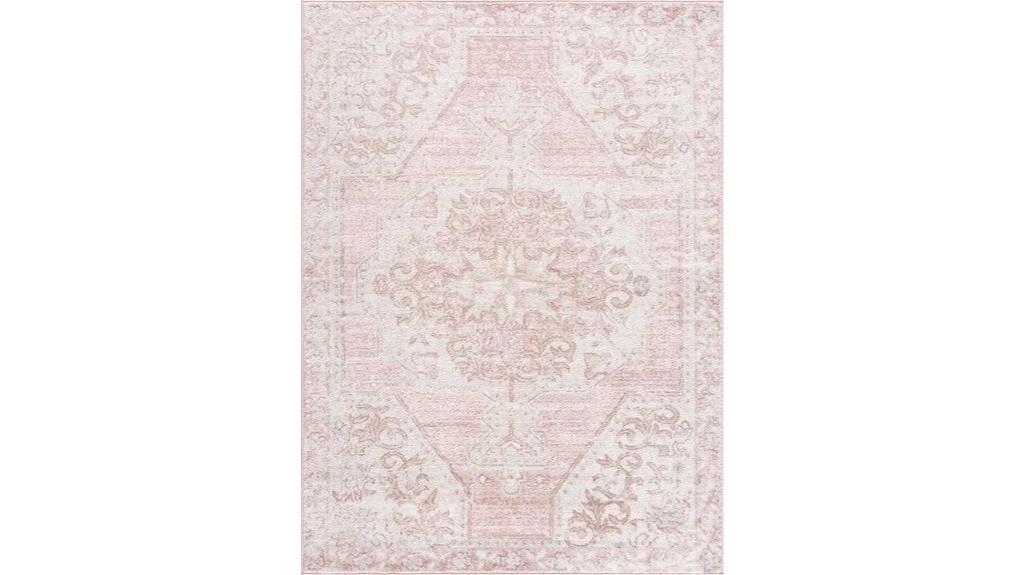 pink bohemian medallion rug
