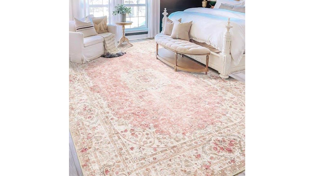 pink boho vintage rug