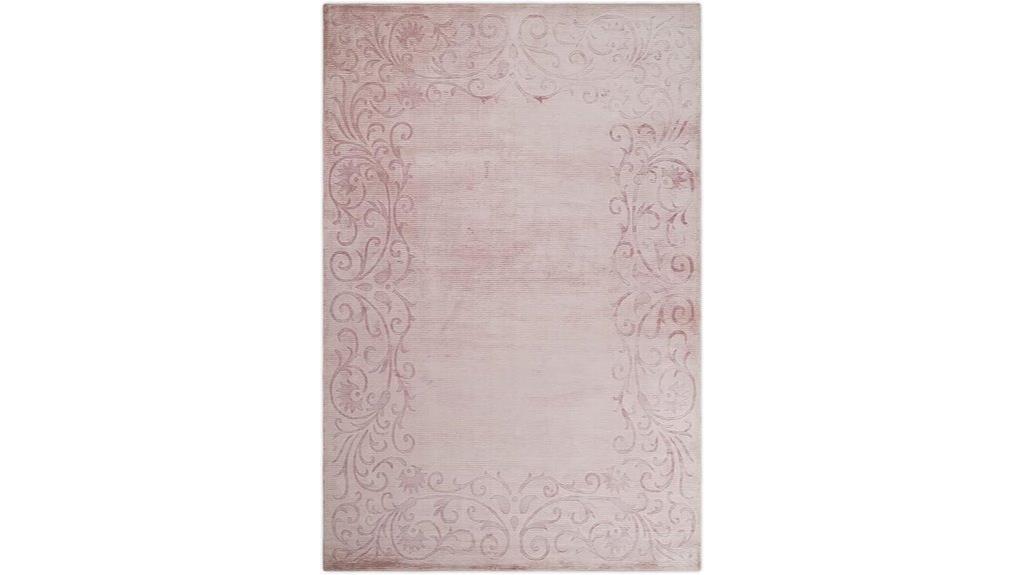 pink floral silk rug