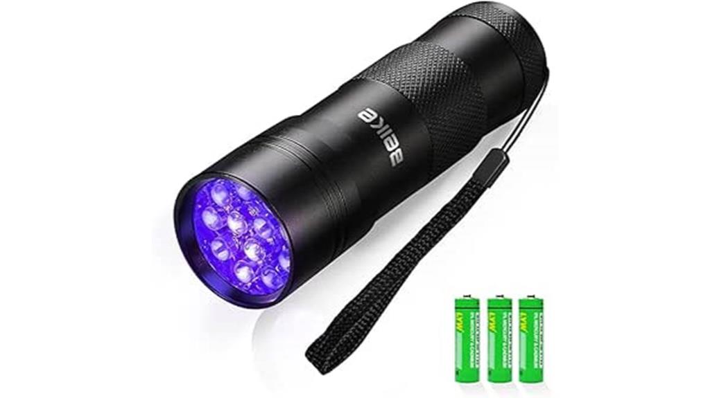 portable 12 led uv flashlight