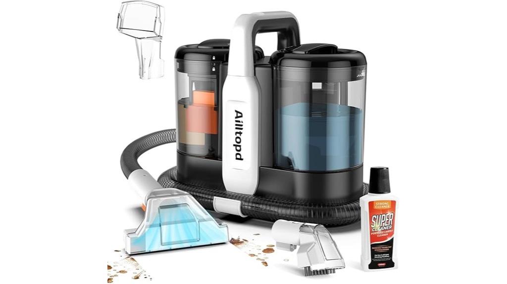 portable spot cleaner with dual brushes