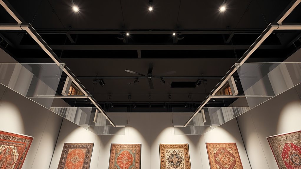 premium museum rug display ceilings