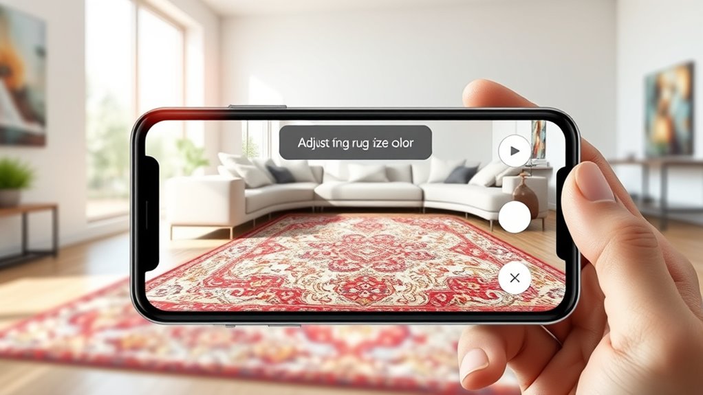preview rugs using mobile apps