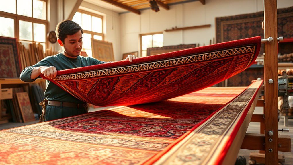proper timing for rug stretching