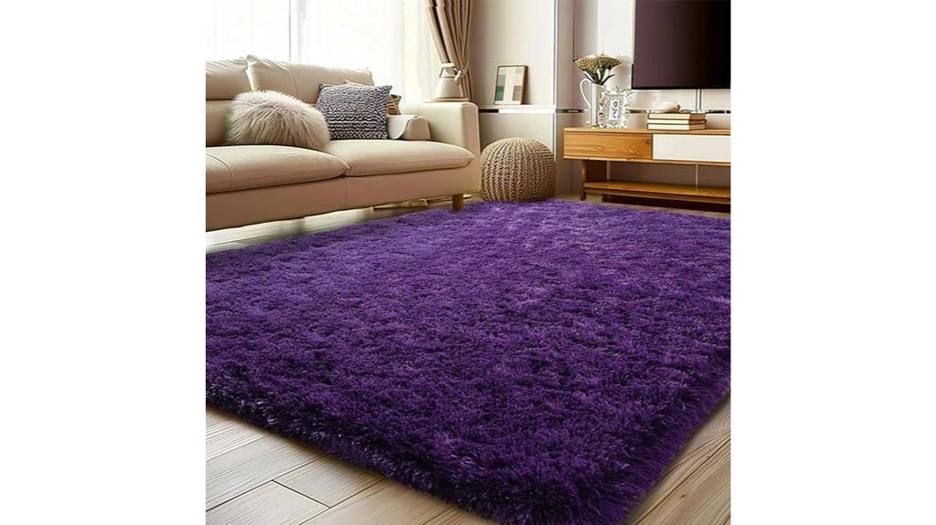 purple fluffy shag rugs