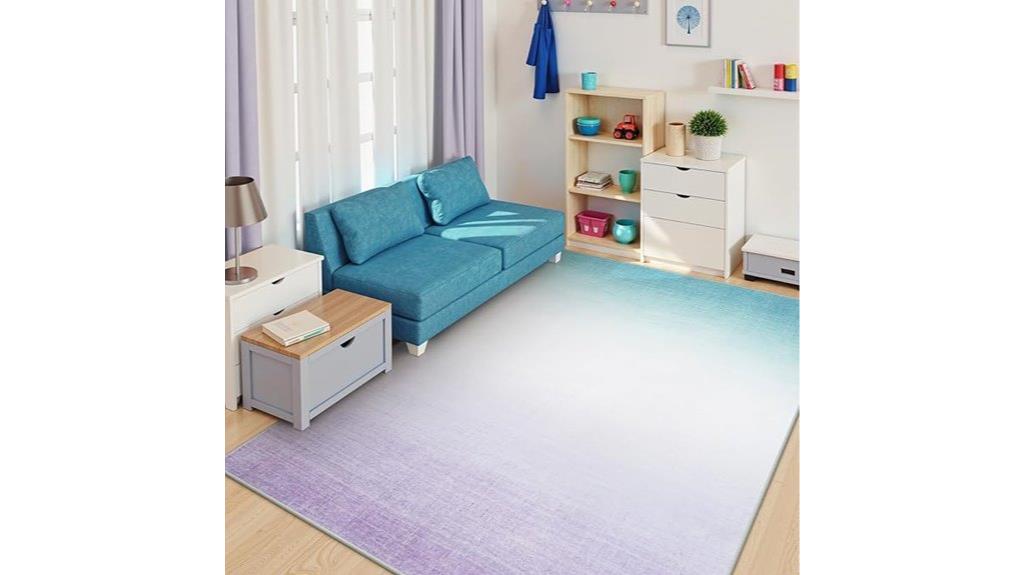 purple ombre living room rug