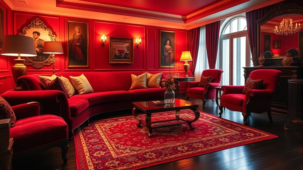 red energizes interior spaces
