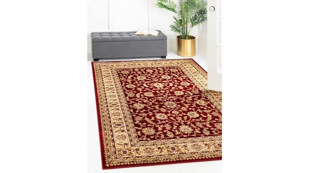 red low pile rug
