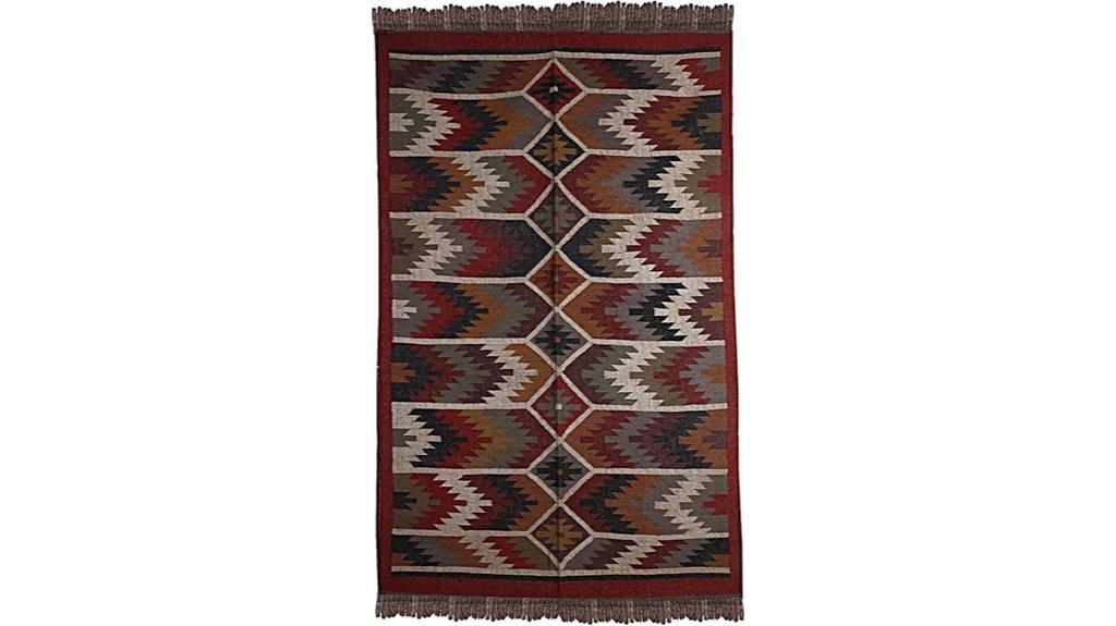 reversible natural wool rug