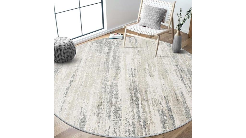 round 6ft washable rug