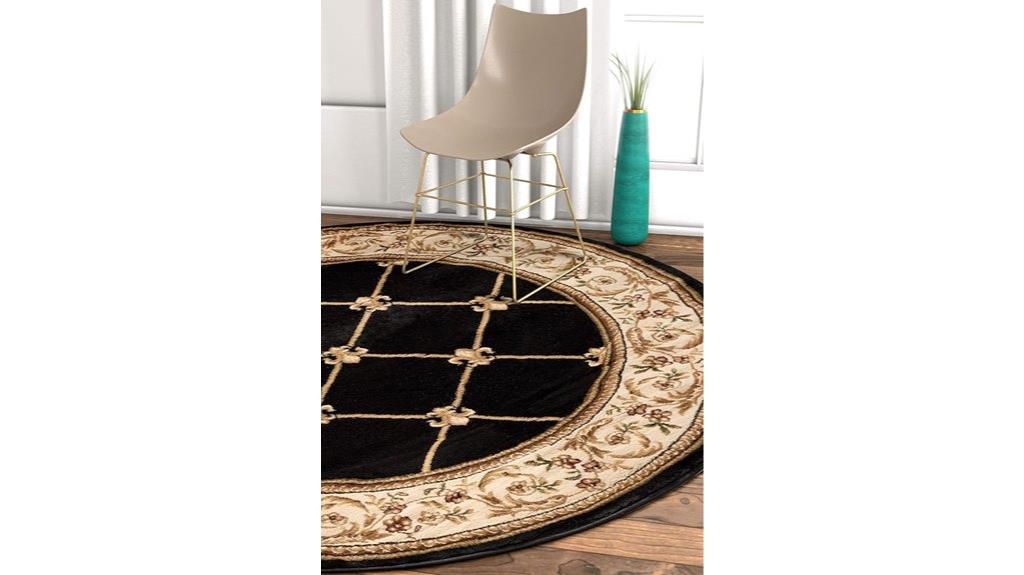 round aubusson floral rug