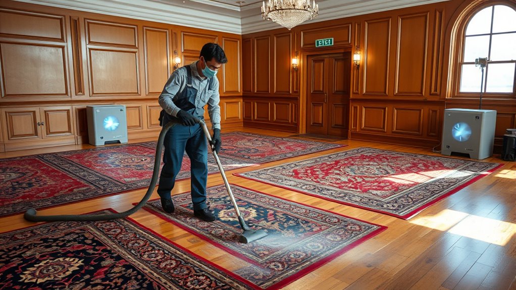 rug filled room dust control