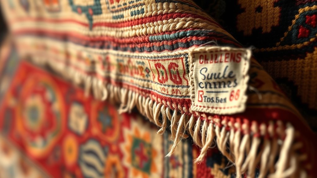 rug signatures and labels