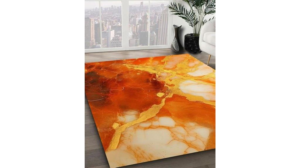 rust orange marble rug