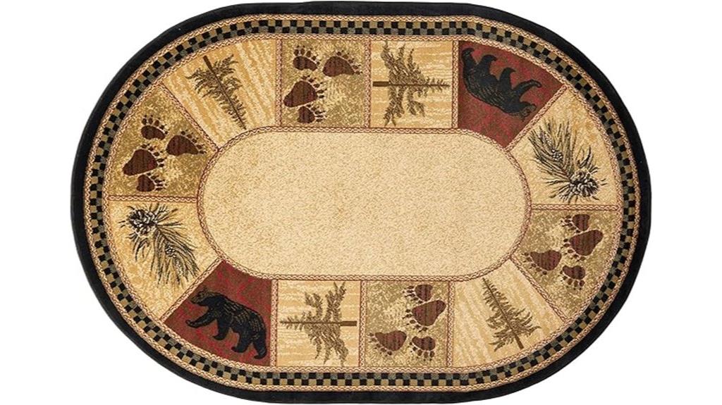 rustic lodge oval rug