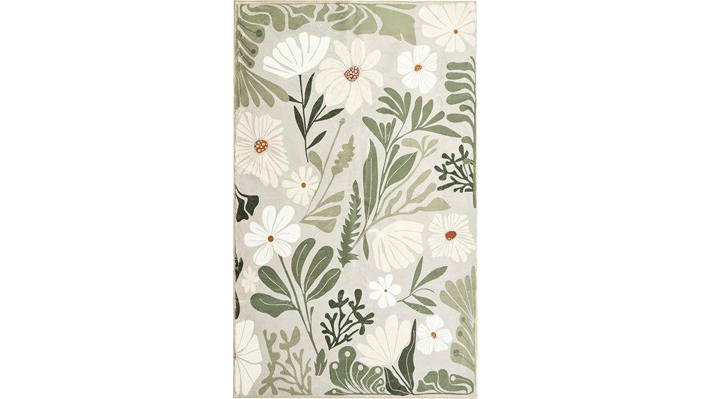 sage green boho rug
