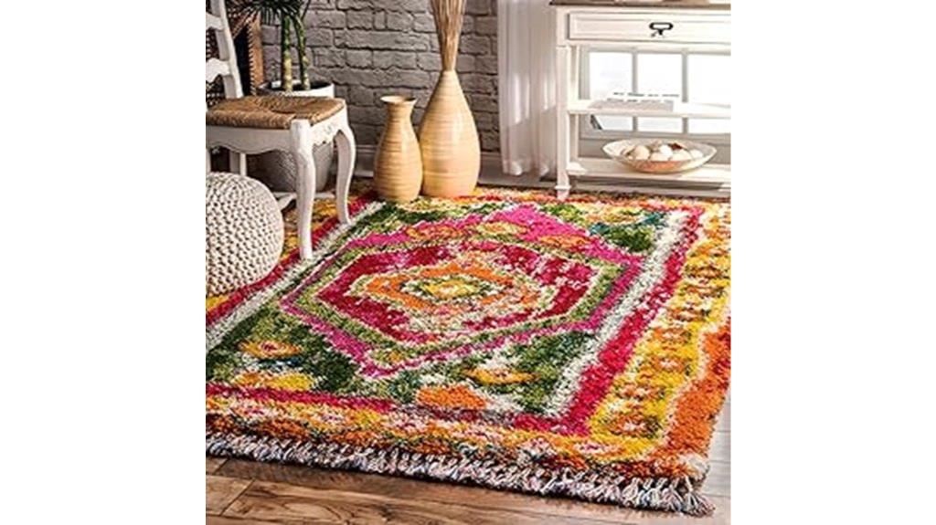 shania medallion shaggy rug