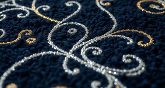 shimmering metallic thread accents