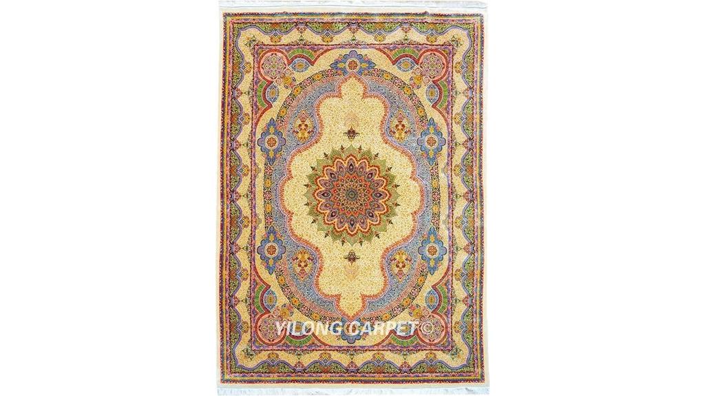 silk rug with size