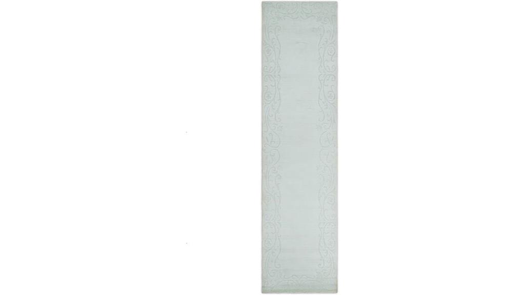 silver floral silk rug