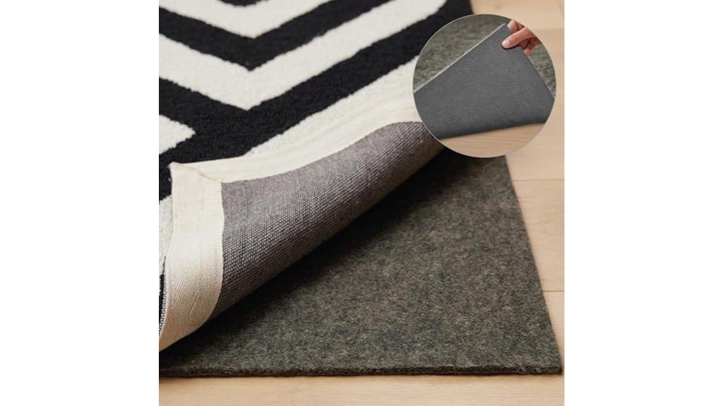 slip resistant cushioned rug pad