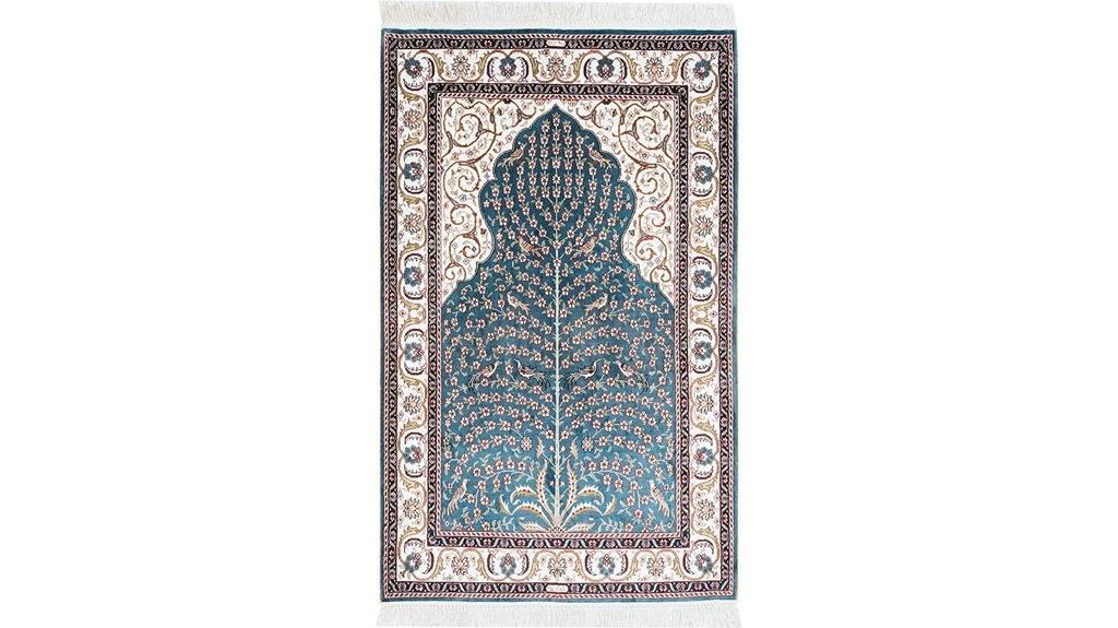 small blue hand knotted carpet