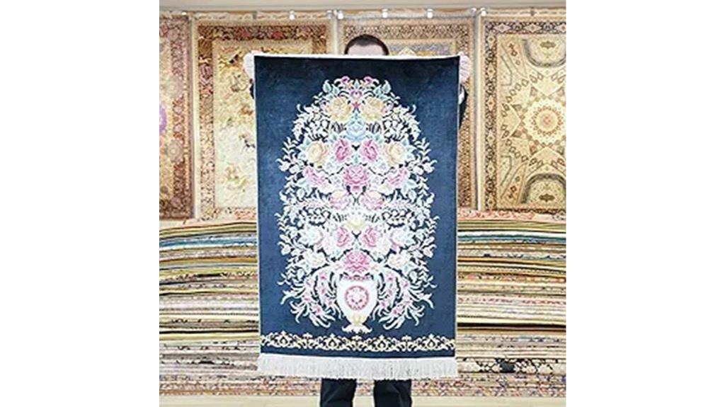 small handmade silk rug