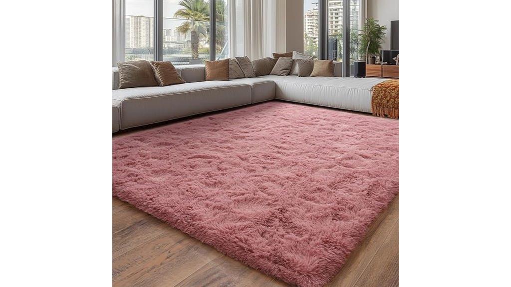 soft pink fluffy rugs