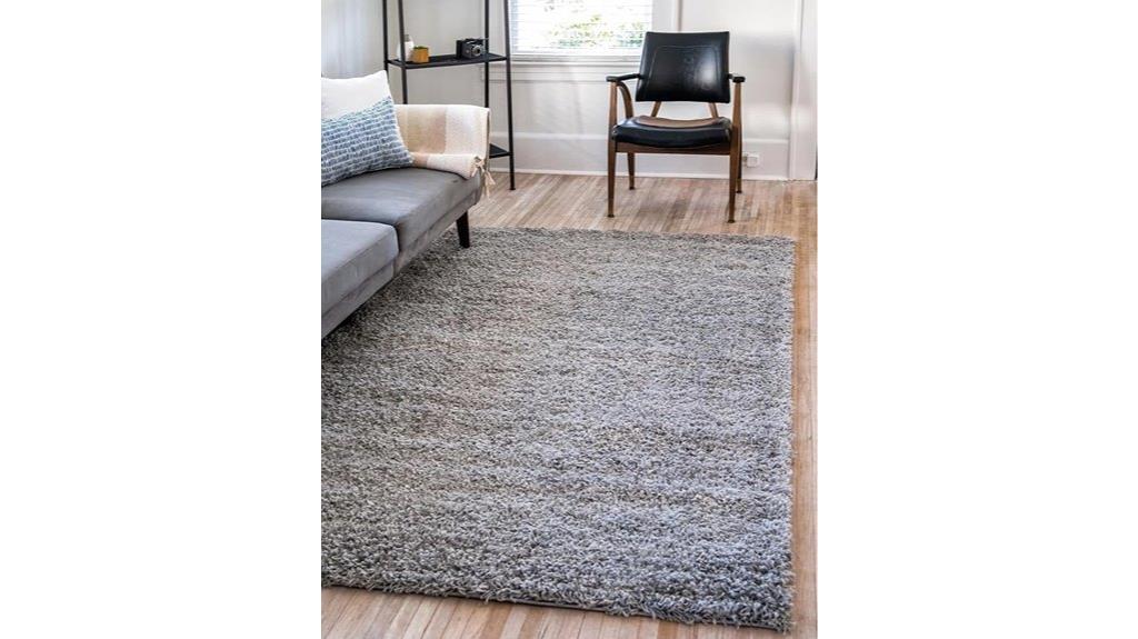 solid gray shag rug