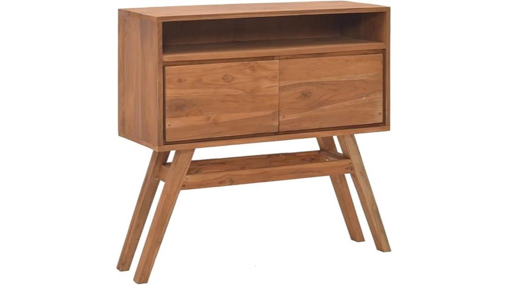 solid teak wood console