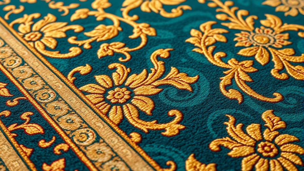 teal gold persian rugs