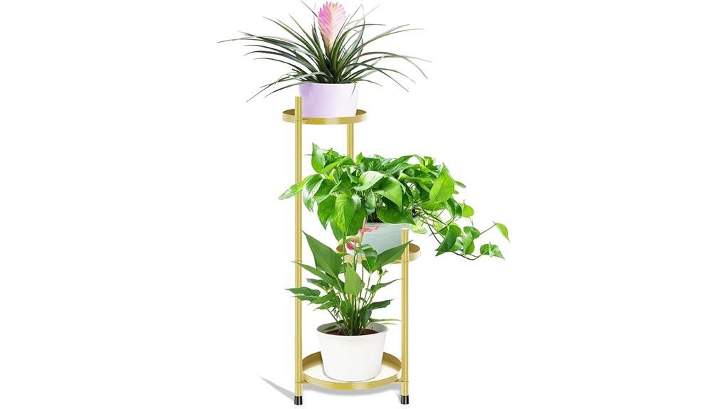 three tier metal plant stand